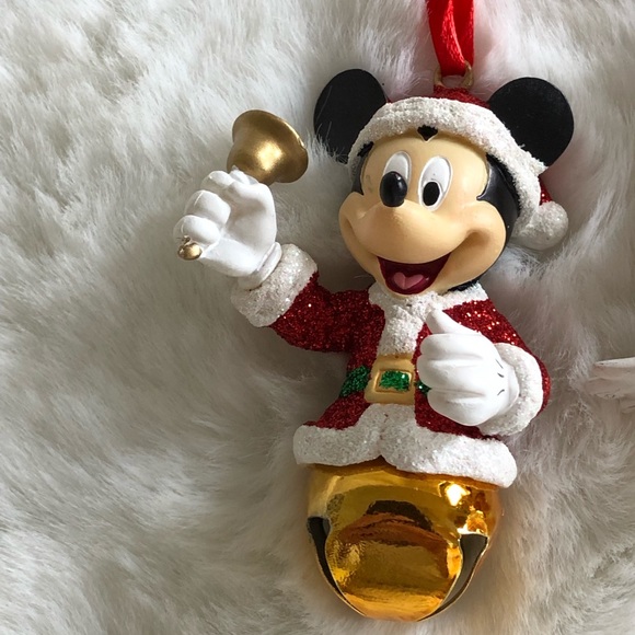 Disney Parks Santa Mickey and Minnie Christmas Bell Ornament Set - Picture 6 of 7